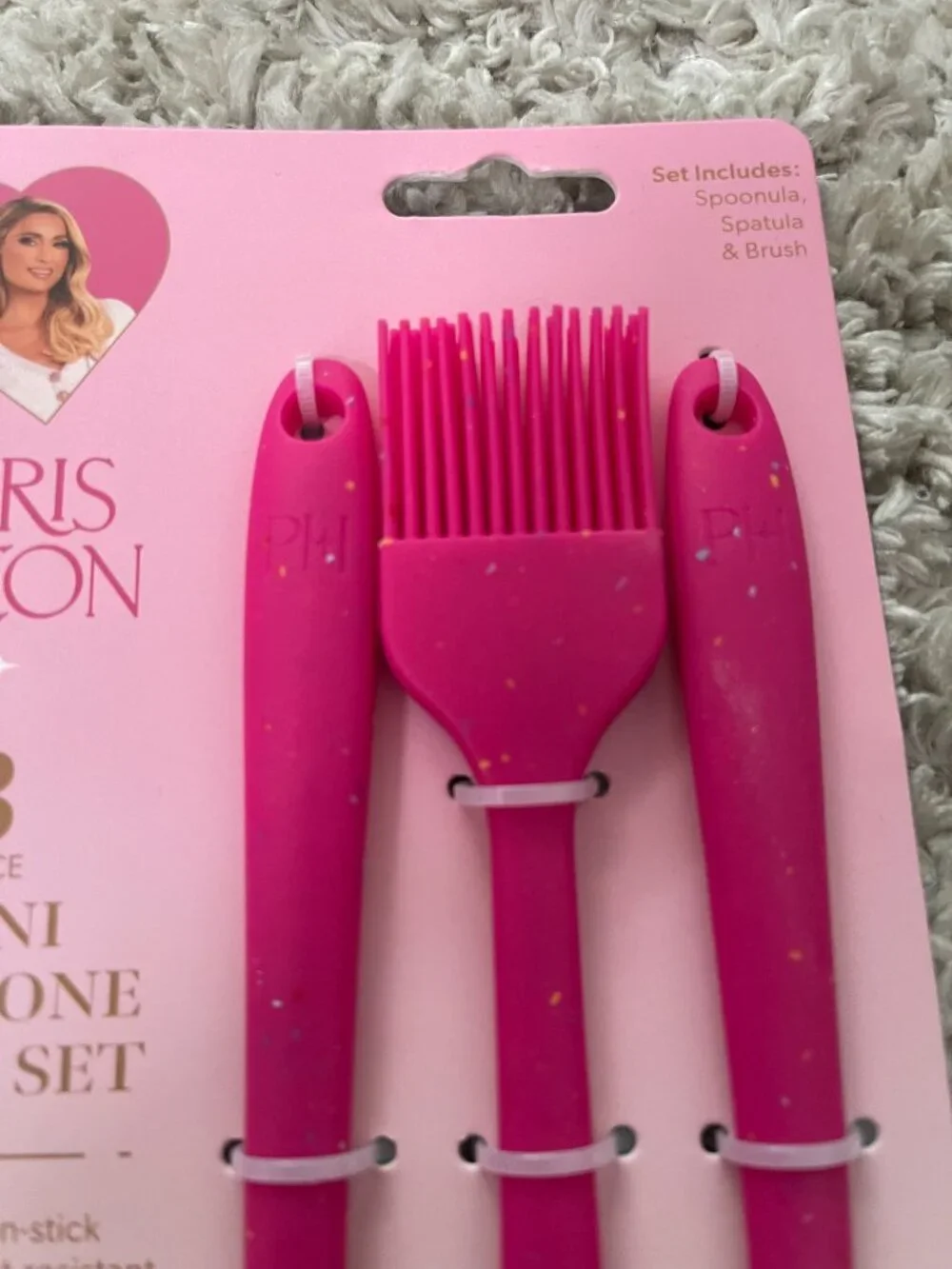 Paris Hilton Pink Mini Silicone Tool Set 3pc New